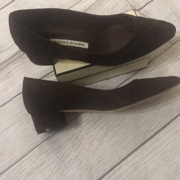 Beautiful vintage Manolo Blahnik Lisqui Quilted Suede, block heel - Brown sz38 - Picture 4 of 10